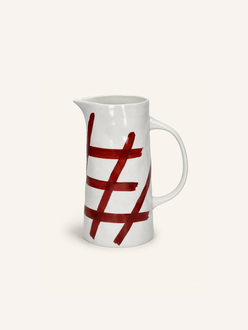 WEVE - pitcher - porcelain - L 19 x W 12,5 x H 23,5 cm - red