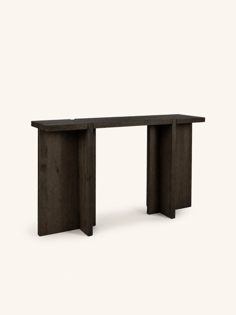 ASA - console table - oak - L 140 x W 40 x H 80 cm - dark brown