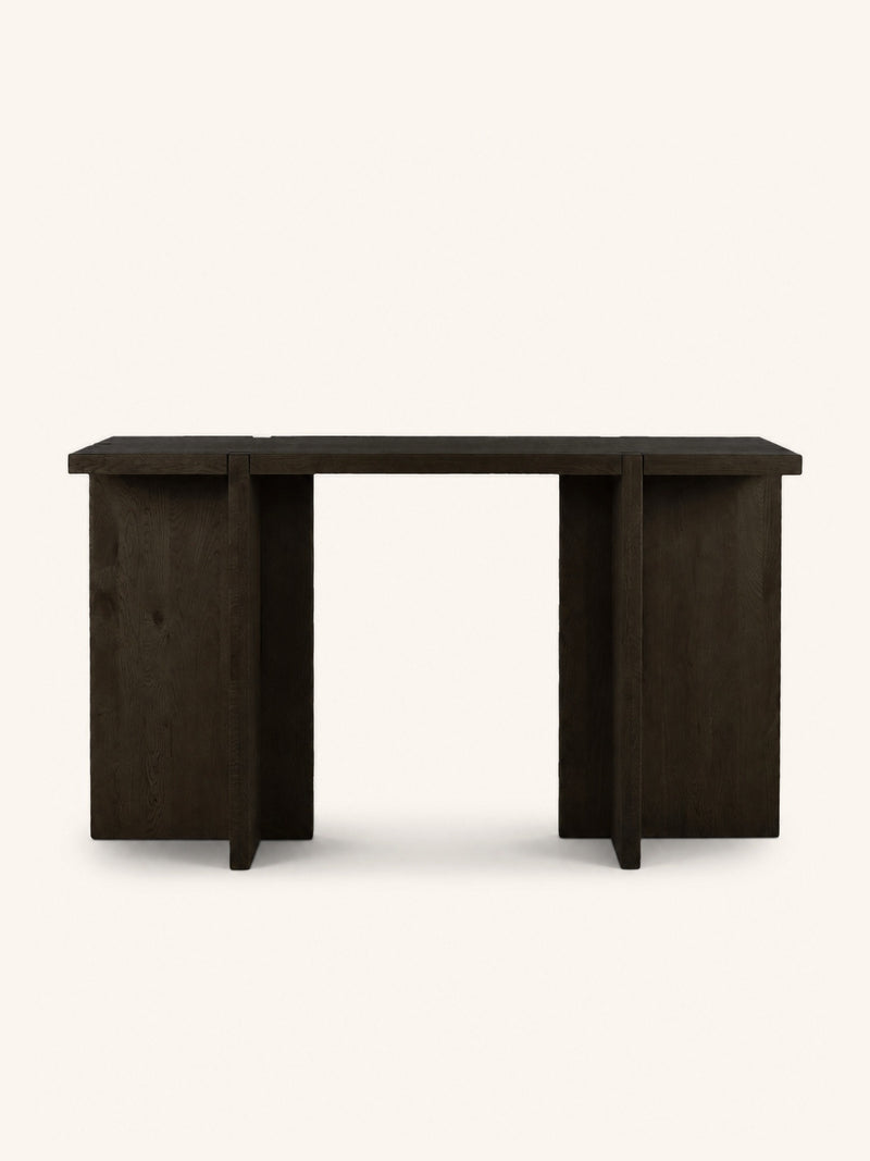 ASA - console table - oak - L 140 x W 40 x H 80 cm - dark brown