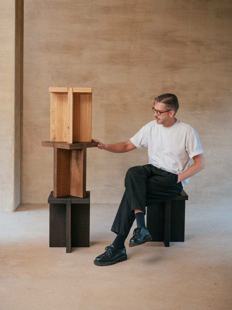 ASA - bijzettafel / kruk - eik - L 35 x W 35 x H 46 cm - naturel