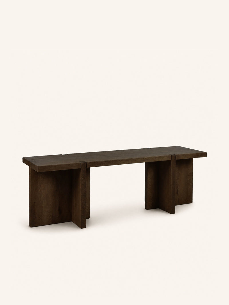 ASA - bench - oak - L 140 x W 40 x H 46 cm - dark brown