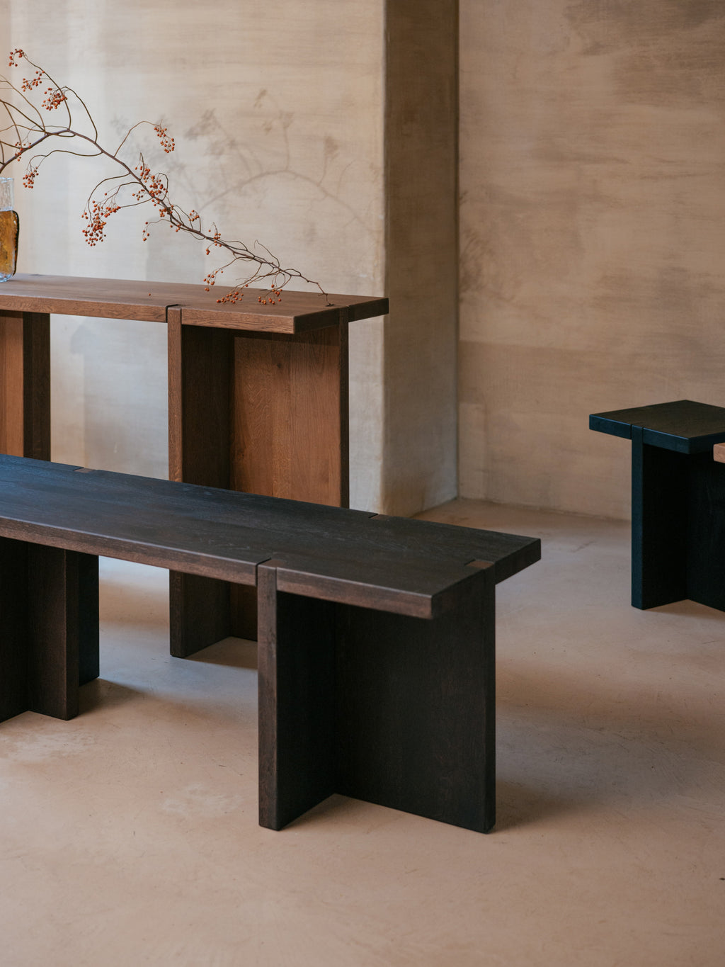 ASA - banco - roble - L 140 x W 40 x H 46 cm - marrón oscuro