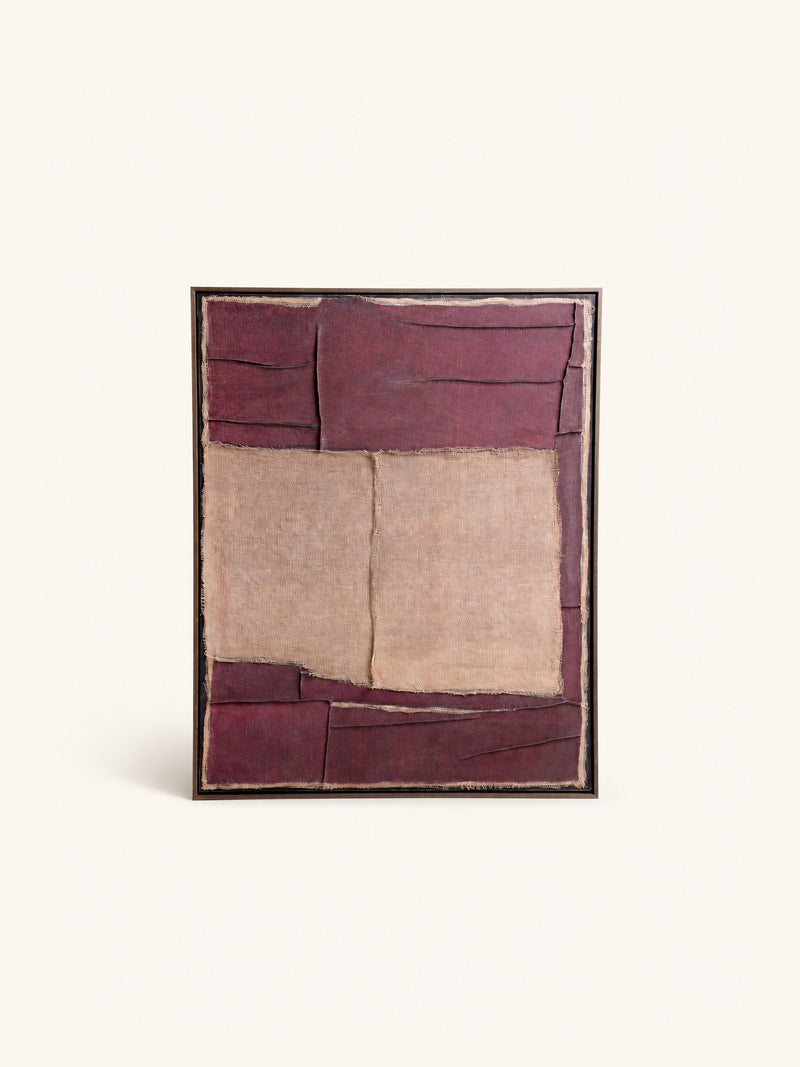 HESSIAN - decoración de pared - lino - L 80 x W 5 x H 100 cm - berenjena