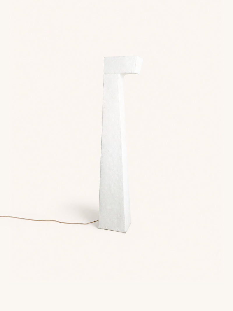 LITH - floor lamp - papier mâché - L 40 x W 27 x H 162 cm - off-white
