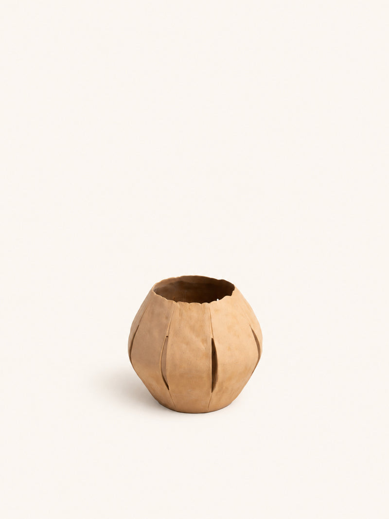 ARDE - lantern - stoneware - DIA 18 x H 16 cm - ochre