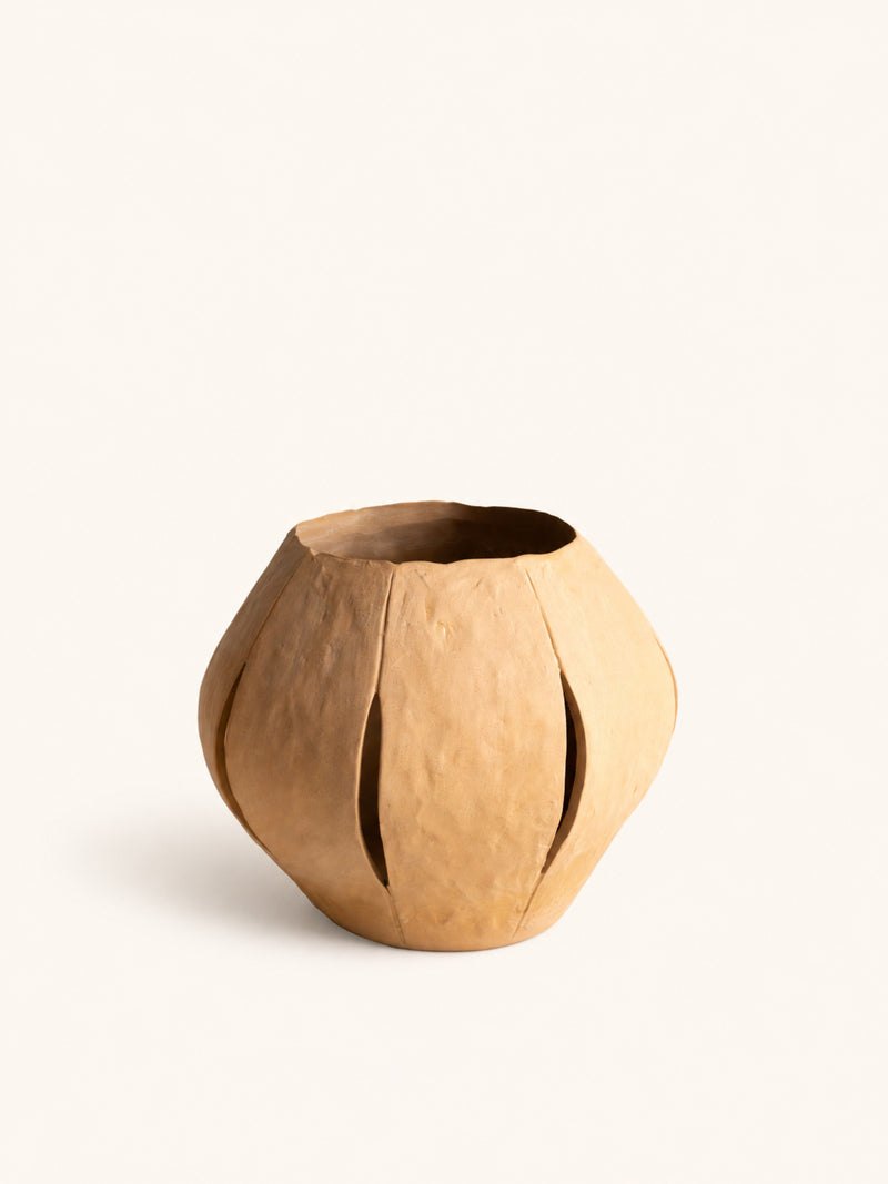 ARDE - lantern - stoneware - DIA 24 x H 22 cm - ochre