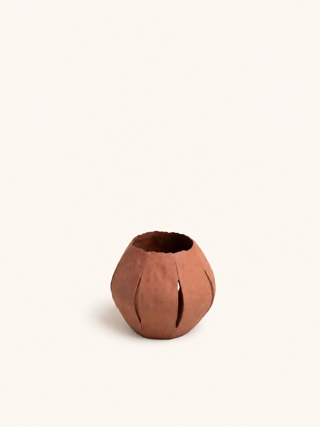 ARDE - photophore - grès - DIA 18 x H 16 cm - terracotta