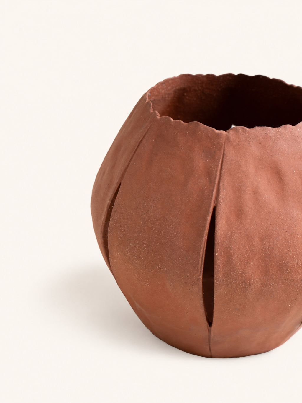 ARDE - photophore - grès - DIA 18 x H 16 cm - terracotta