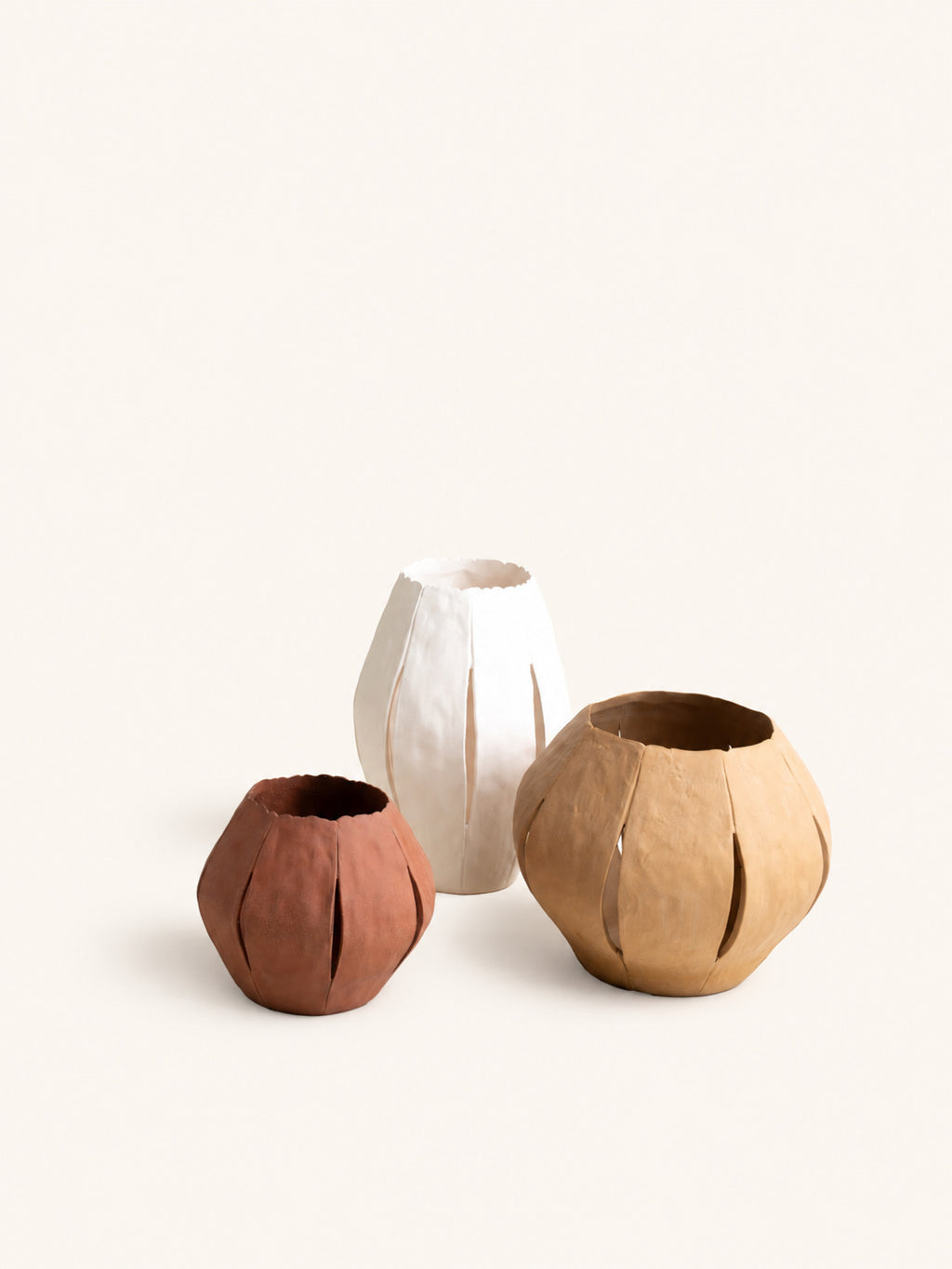 ARDE - photophore - grès - DIA 18 x H 16 cm - terracotta