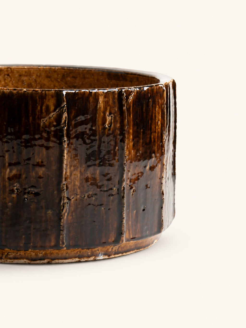 BRUNE - pot - stoneware - DIA 45 x H 27 cm - brown
