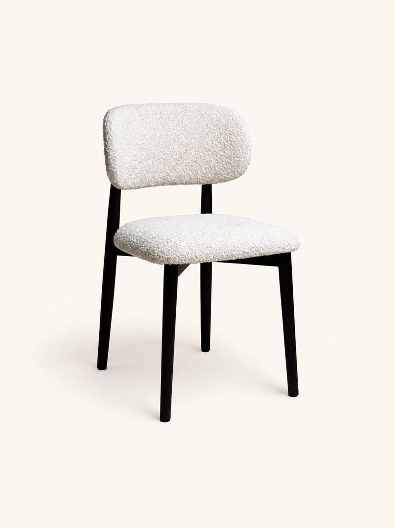 HAZEL - stoel - eik - L 48,5 x W 50,5 x H 80 cm - gebroken wit