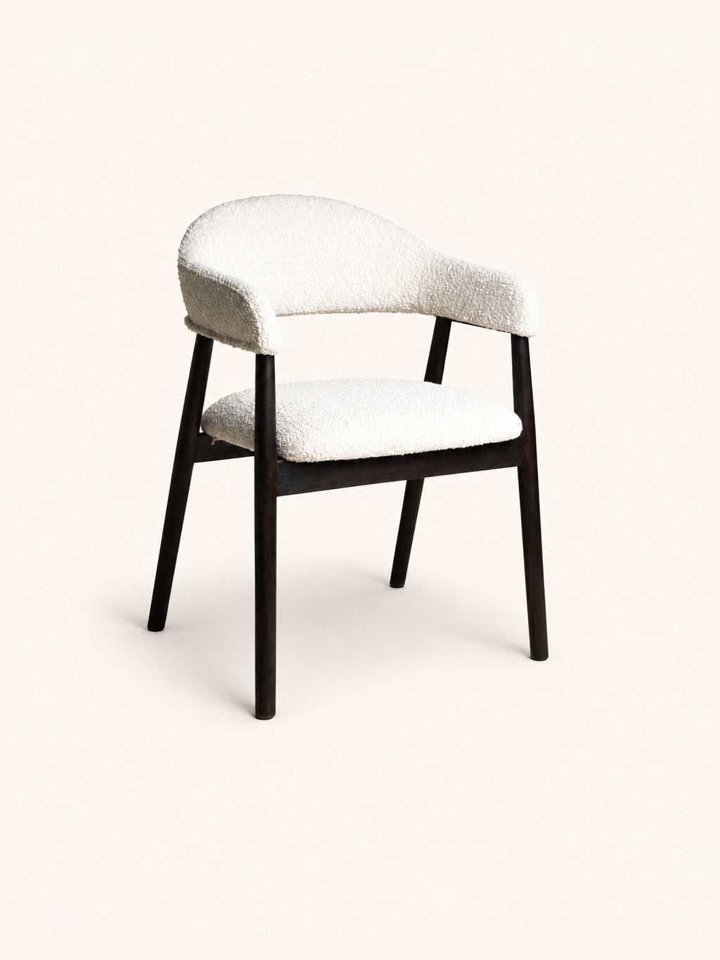 AMANDE - chair - oak - L 56 x W 54 x H 81 cm - off-white