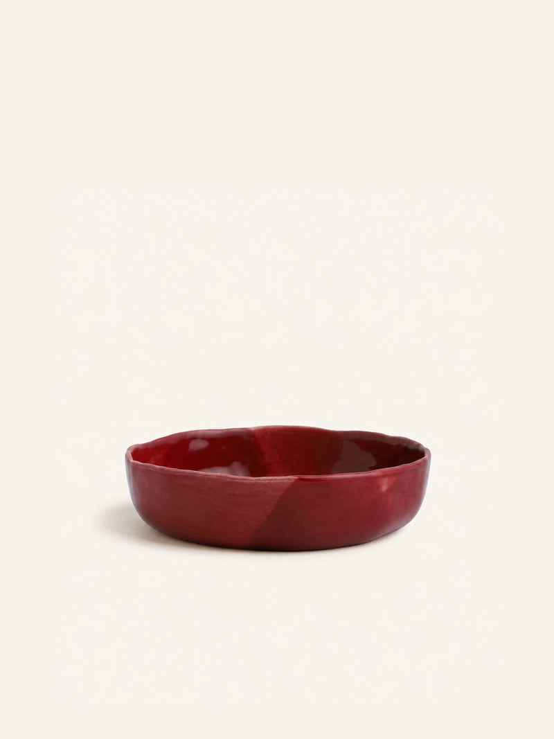 WAKATI - bowl - stoneware - DIA 22 x H 5 cm - burgundy