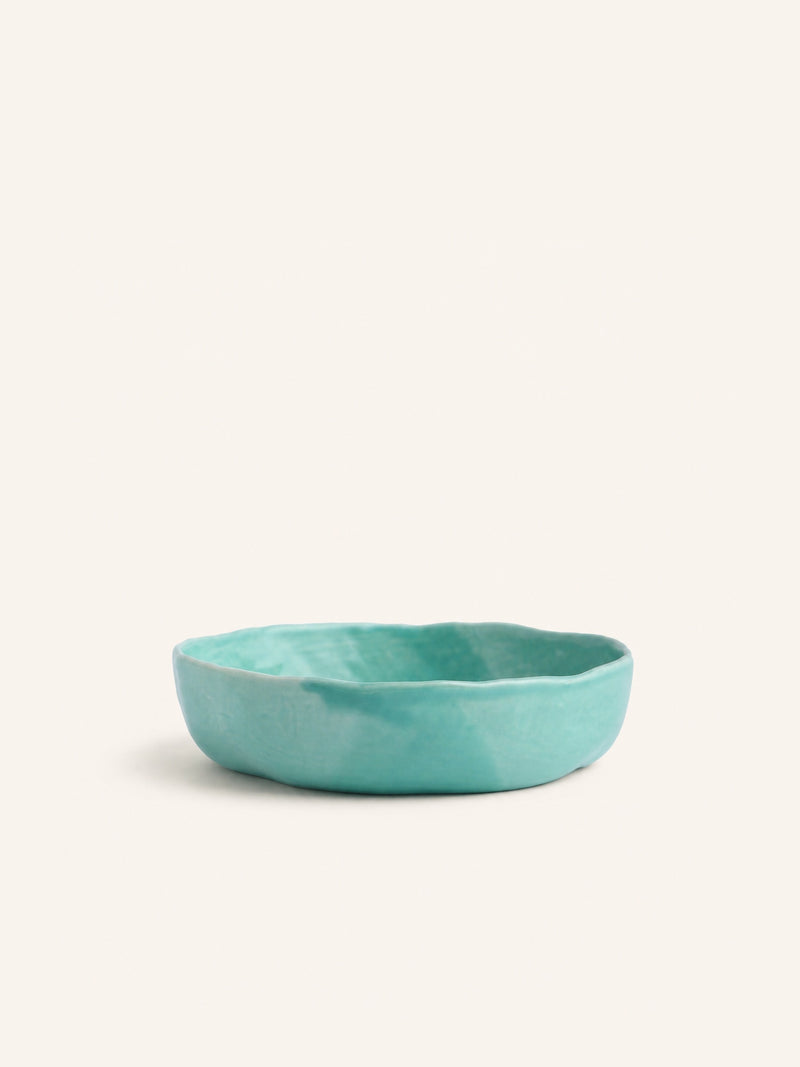 WAKATI - bowl - stoneware - DIA 22 x H 5 cm - dark aqua