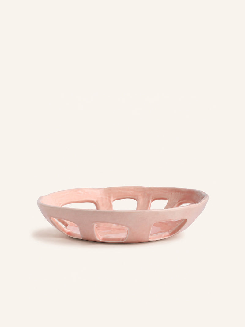 WAKATI - decorative bowl - stoneware - DIA 29 x H 5,5 cm - light pink
