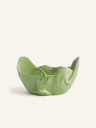 WAKATI - schaal/vaas - steengoed - L 30 x W 21 x H 17,5 cm - avocado
