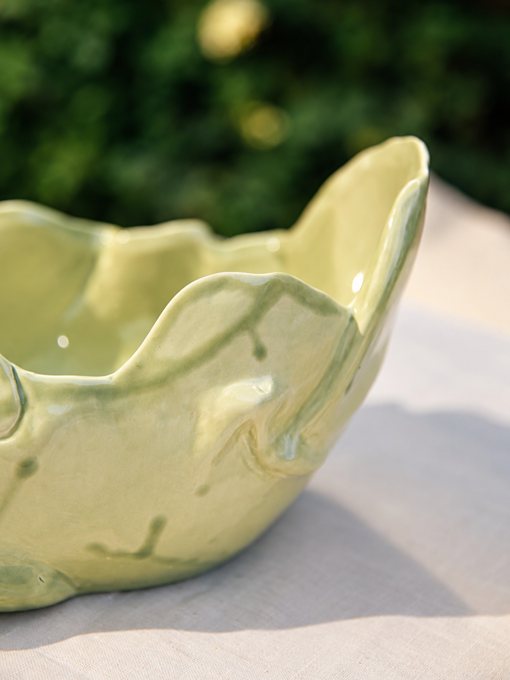 WAKATI - bol/vase - grès - L 30 x W 21 x H 17,5 cm - avocat