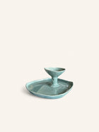 WAKATI - fuente de presentación - gres - L 21 x W 21 x H 10 cm - verde azulado