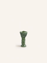 Groen – WAKATI - bougeoir - grès - L 5,3 x W 4,5 x H 10,5 cm - vert