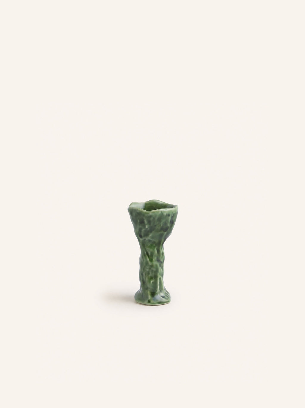 WAKATI - portacandele - gres - L 5,3 x W 4,5 x H 10,5 cm - verde