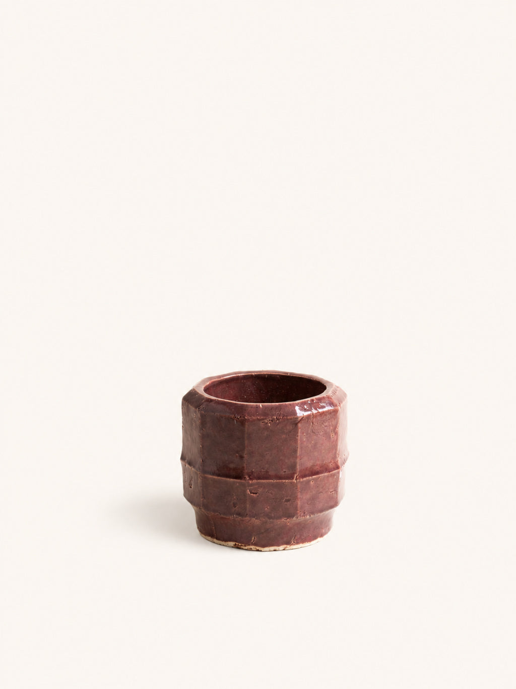 NATRA - maceta - gres - DIA 22 x H 19 cm - burdeos