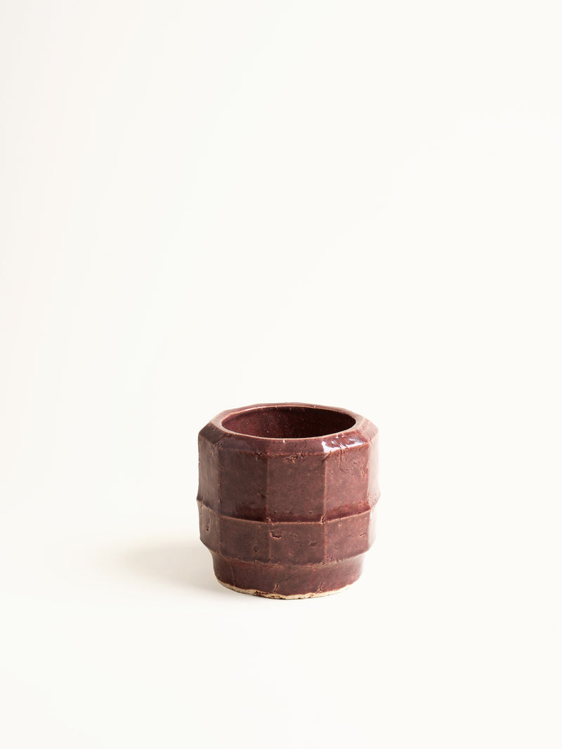 NATRA - pot - stoneware - DIA 22 x H 19 cm - burgundy