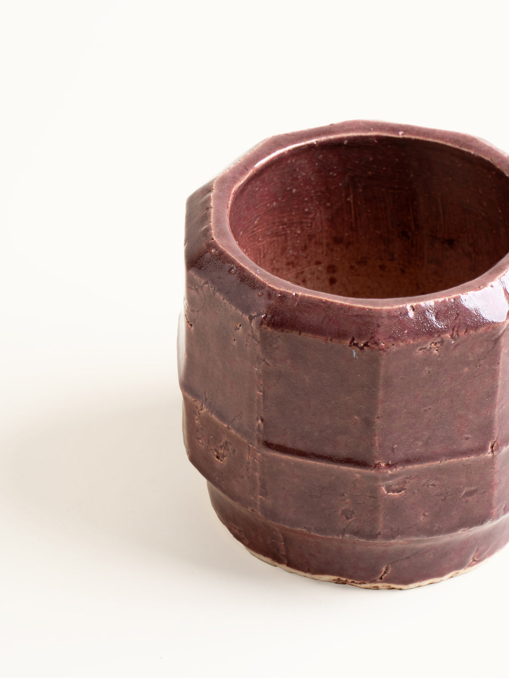 NATRA - maceta - gres - DIA 22 x H 19 cm - burdeos