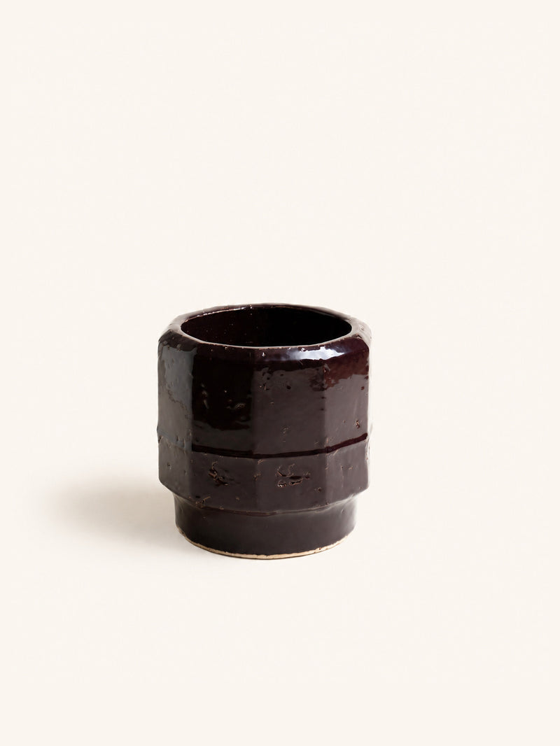 NATRA - pot - stoneware - DIA 25 x H 24 cm - burgundy