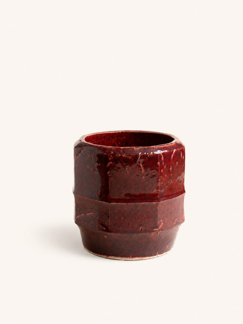 NATRA - pot - stoneware - DIA 35 x H 33 cm - burgundy