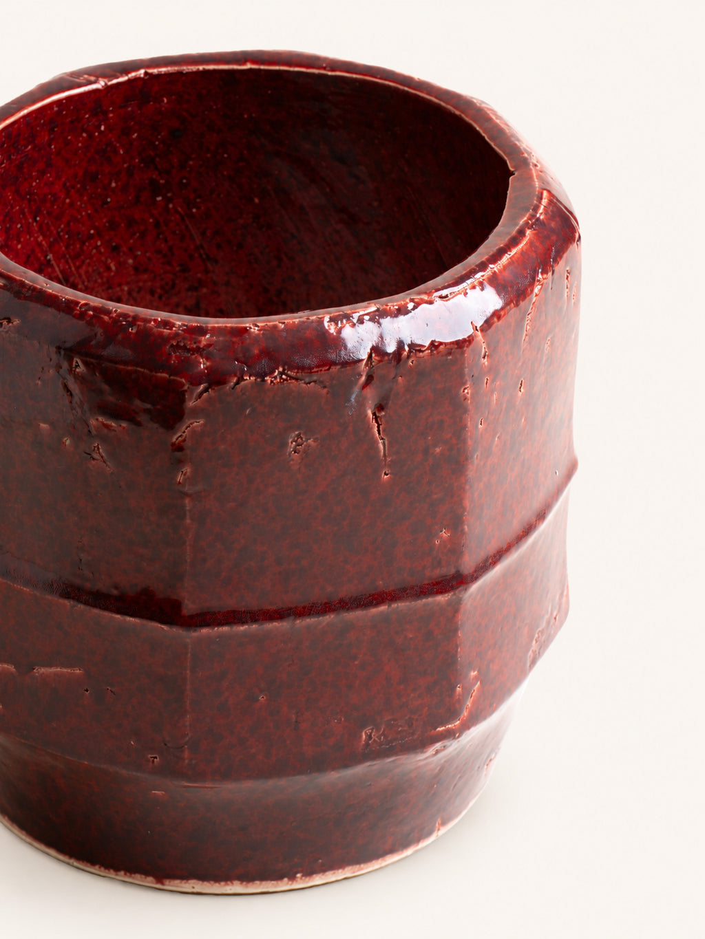 NATRA - pot - stoneware - DIA 35 x H 33 cm - burgundy