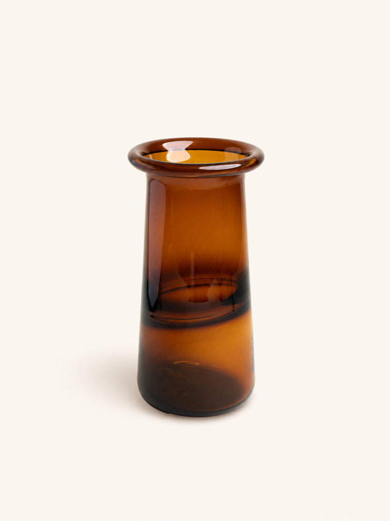 FUMIO - vaas - glas - DIA 19 x H 38 cm - bruin