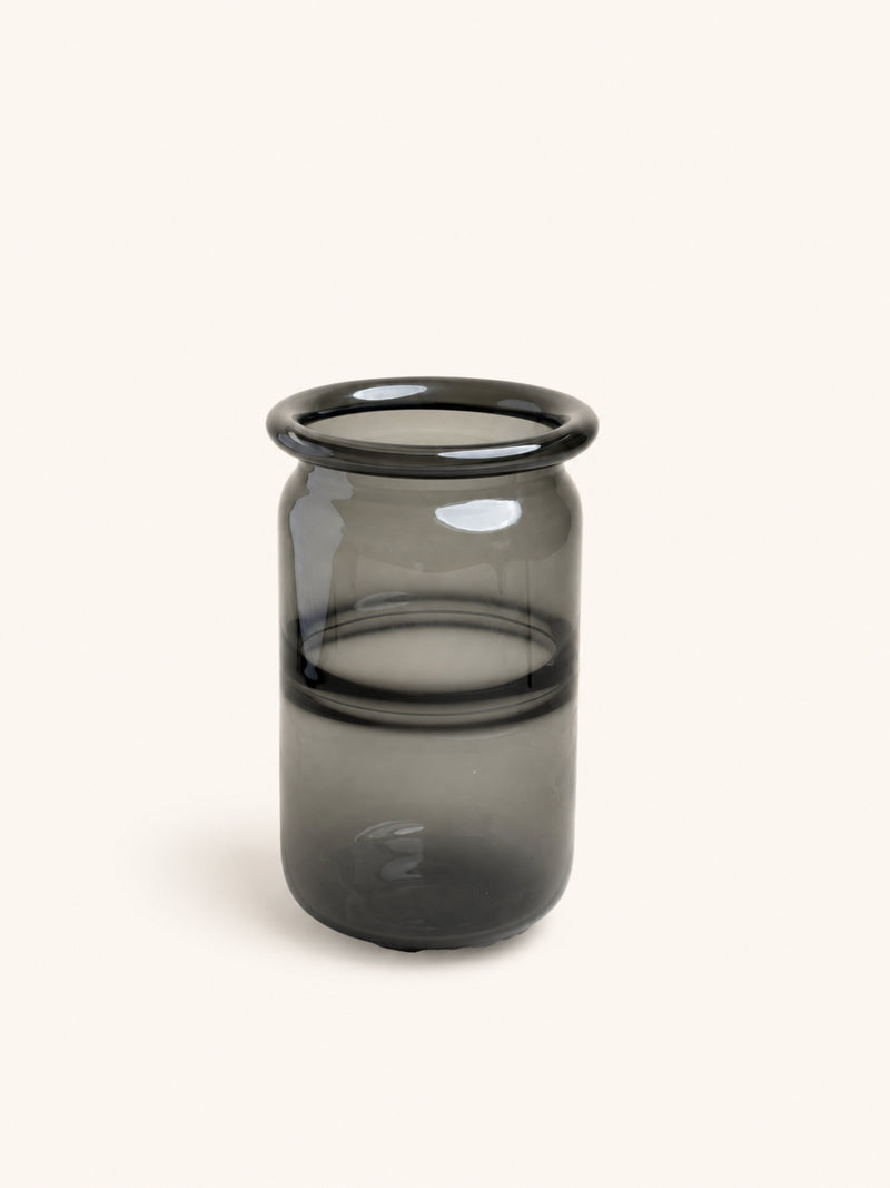 FUMIO - vaas - glas - DIA 19 x H 35 cm - aubergine