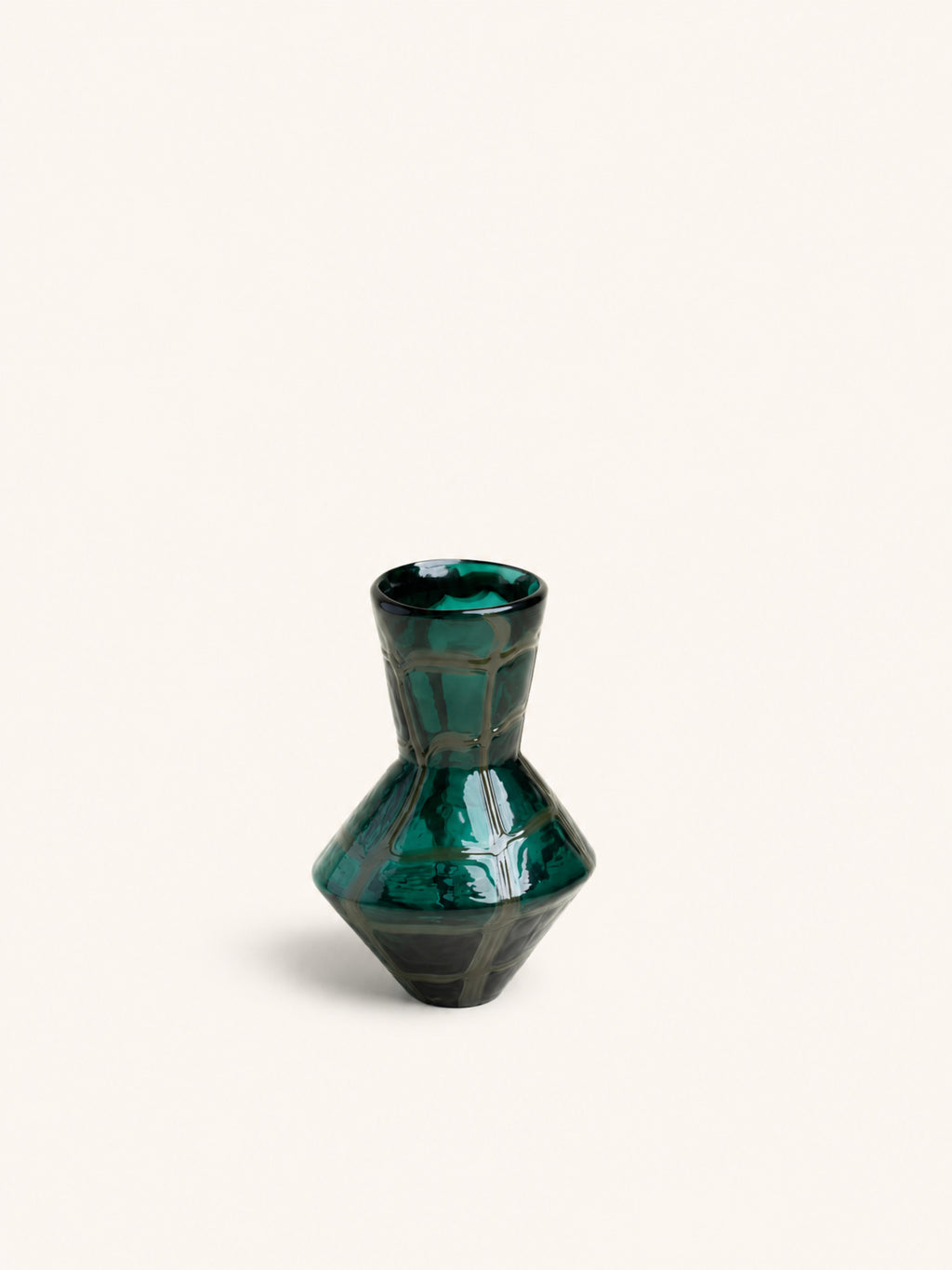 GRID - vase - glass - DIA 16,8 x H 25 cm - green