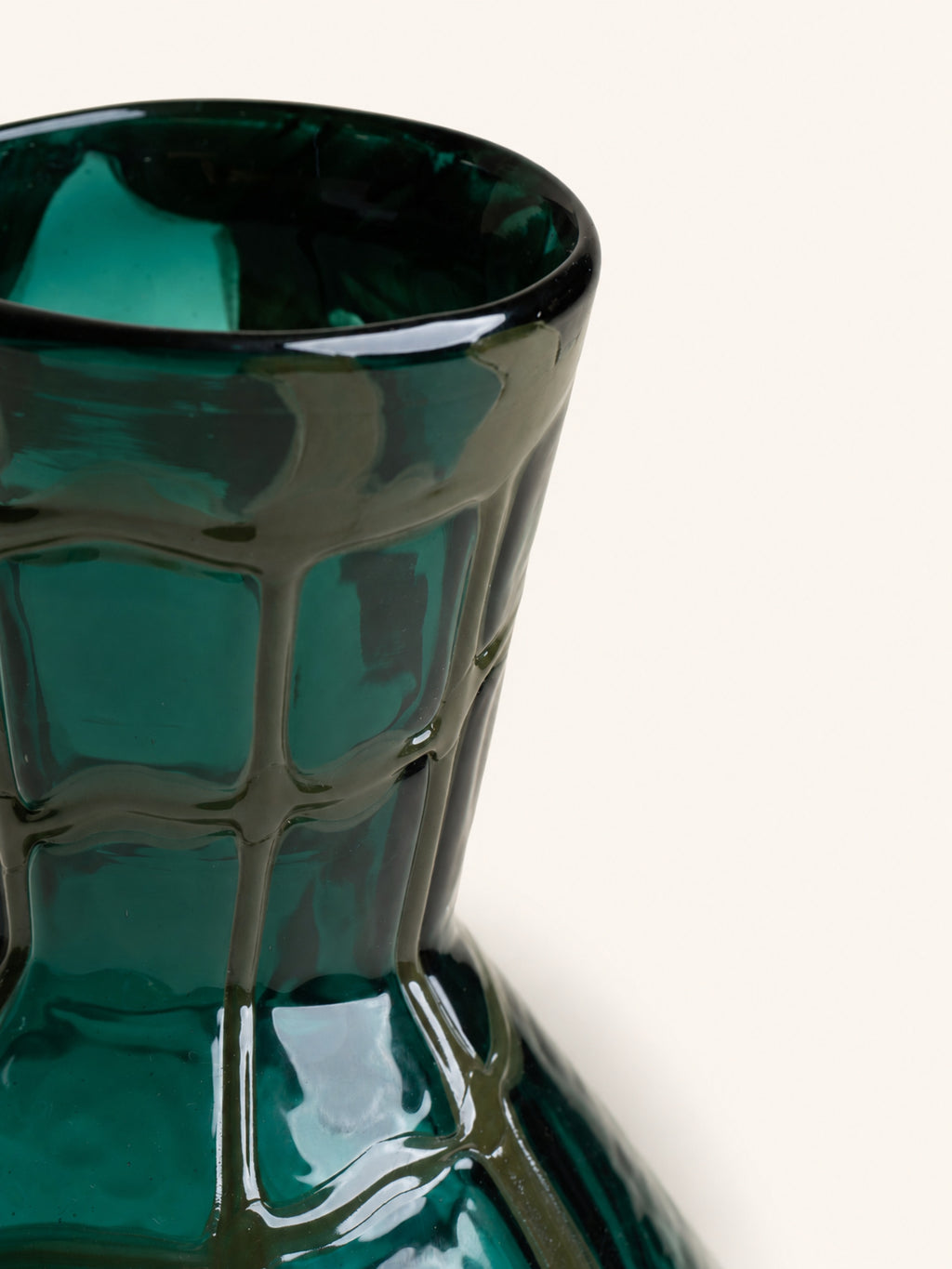 GRID - vase - glass - DIA 16,8 x H 25 cm - green