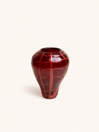 GRID - vase - verre - DIA 20,3 x H 27 cm - rouge