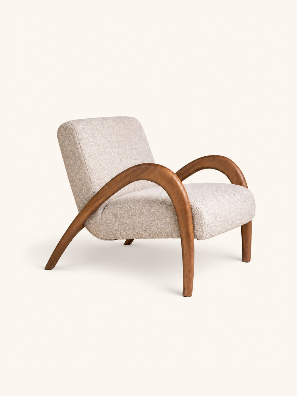 MAURICE - fauteuil lounge - polyester - L 64,5 x W 83,5 x H 75 cm - beige