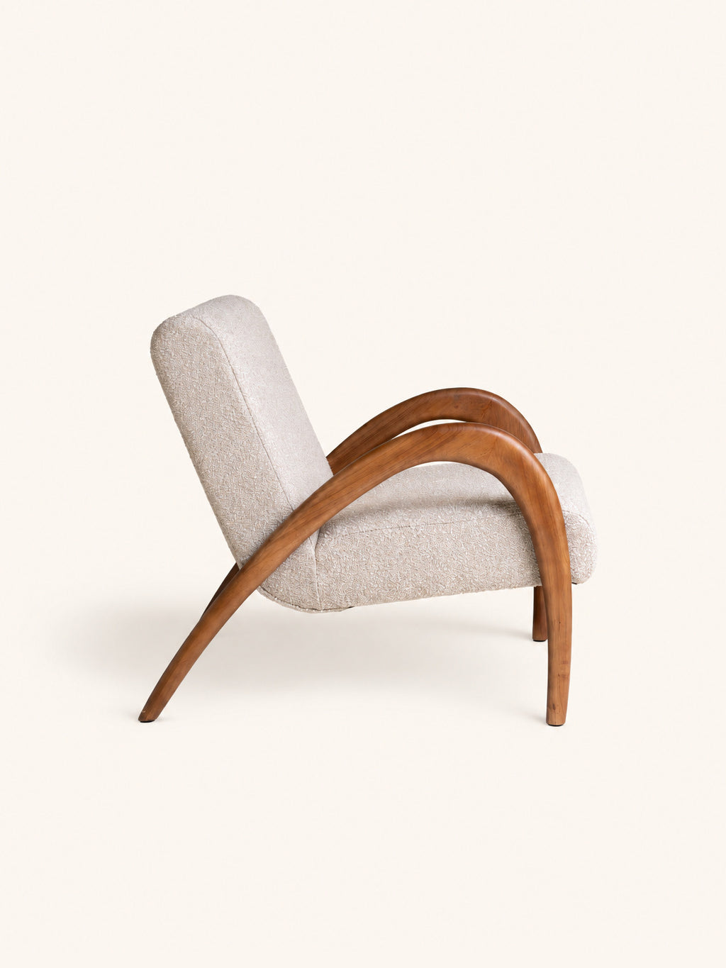MAURICE - fauteuil lounge - polyester - L 64,5 x W 83,5 x H 75 cm - beige