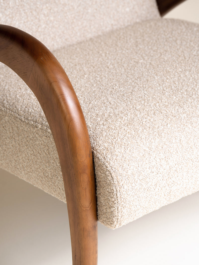 MAURICE - lounge chair - polyester - L 64,5 x W 83,5 x H 75 cm - beige