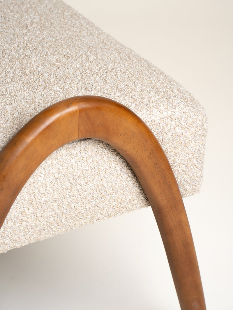 MAURICE - footstool - polyester - L 58,5 x W 45 x H 46,5 cm - beige