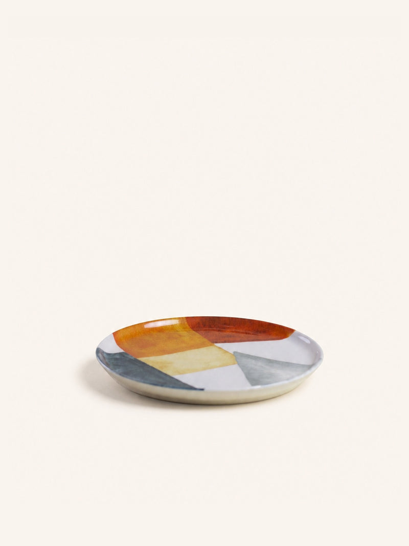 ABSTRA - dessert plate - porcelain - DIA 20 x H 2,5 cm - mix of colors
