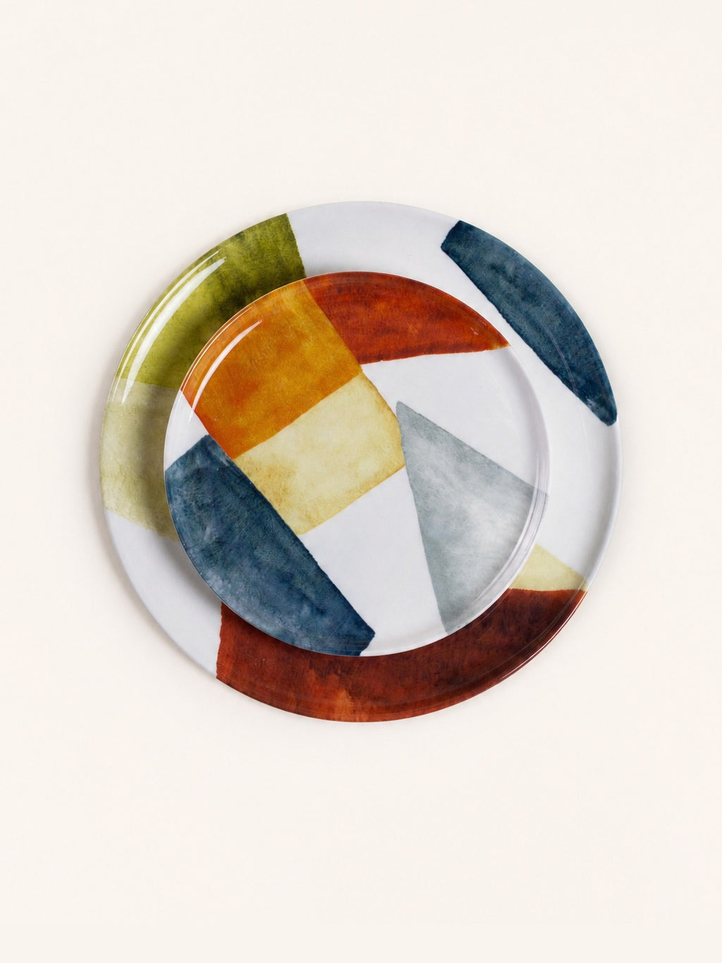 ABSTRA - dinerbord - porselein - DIA 27 x H 3 cm - mix van kleuren
