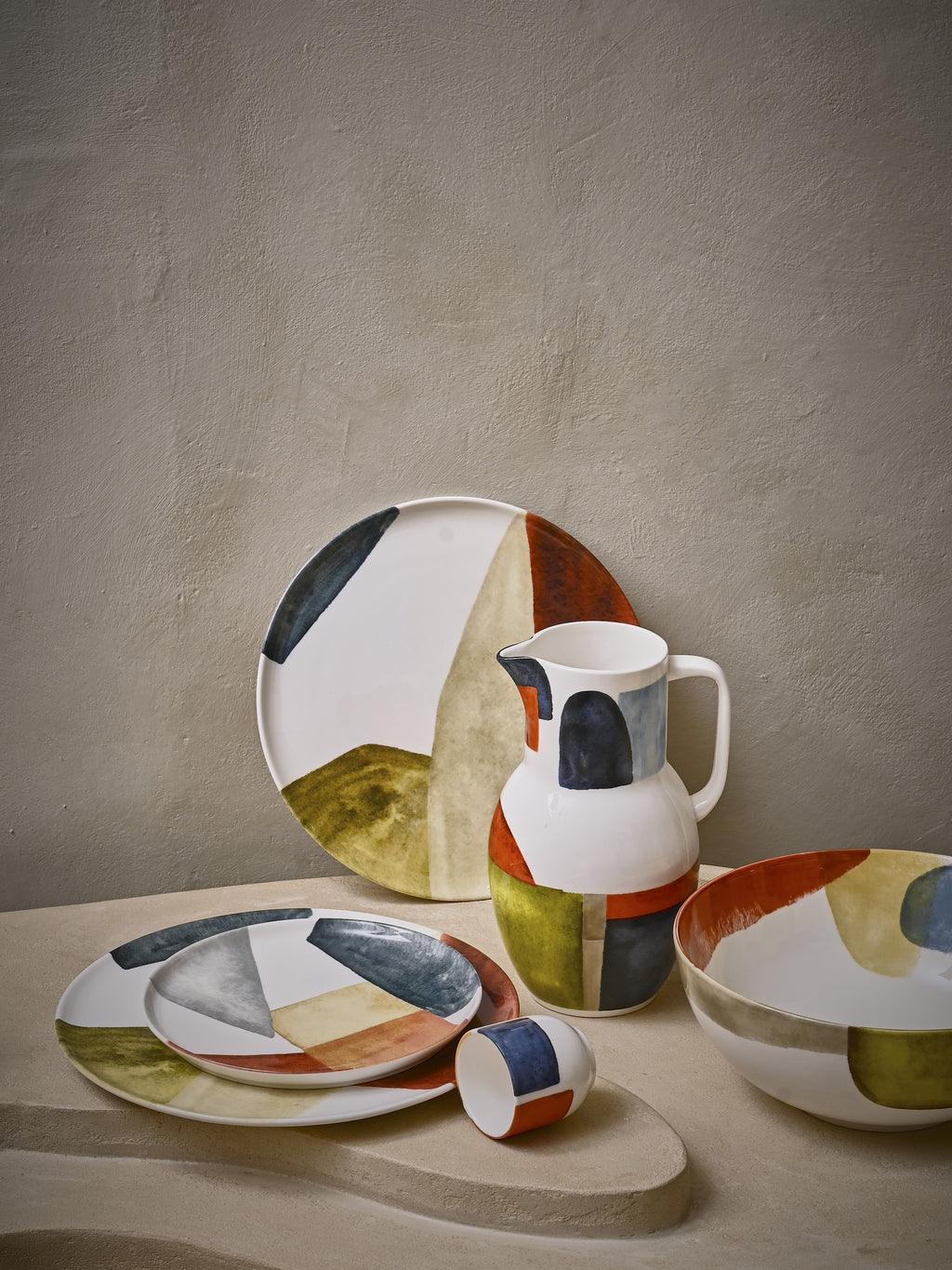 ABSTRA - dinerbord - porselein - DIA 27 x H 3 cm - mix van kleuren