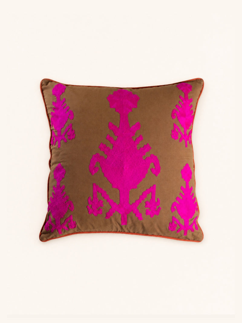 TEMPLA - cushion - cotton - L 60 x W 60 cm - fuchsia