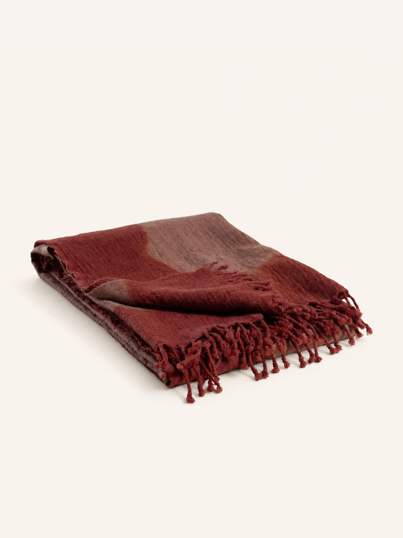 TEMPLA - throw - merino wool - L 170 x W 130 cm - brick
