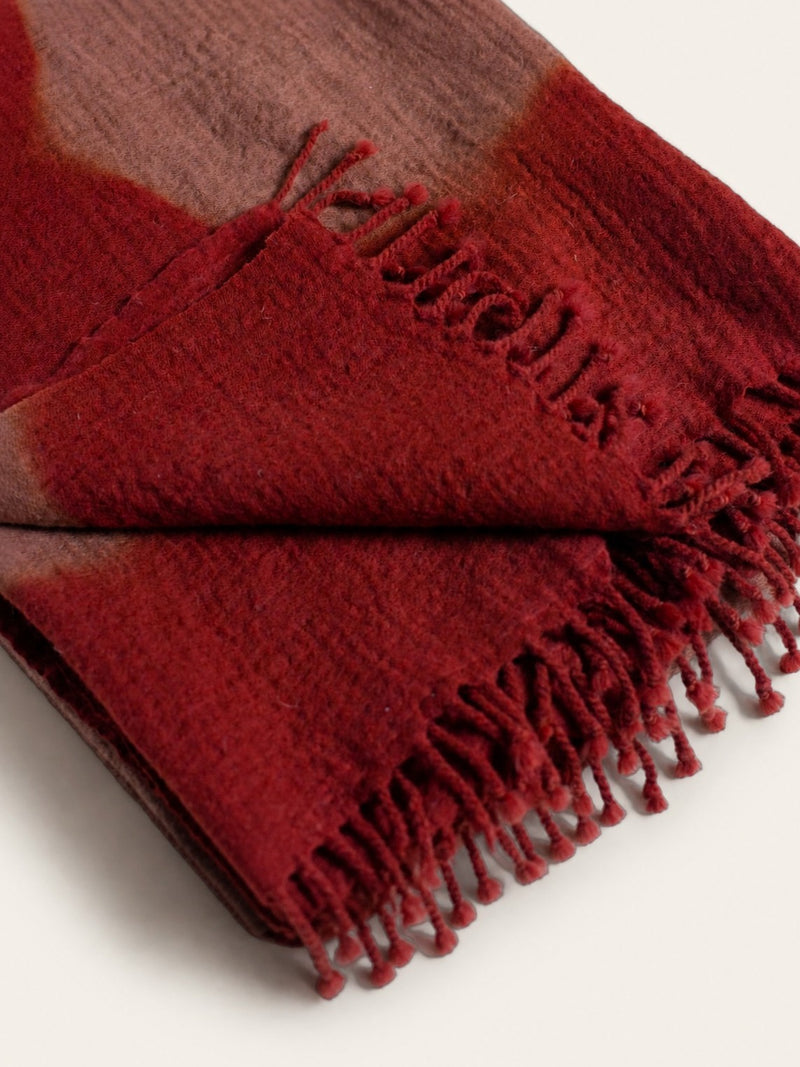 TEMPLA - throw - merino wool - L 170 x W 130 cm - brick