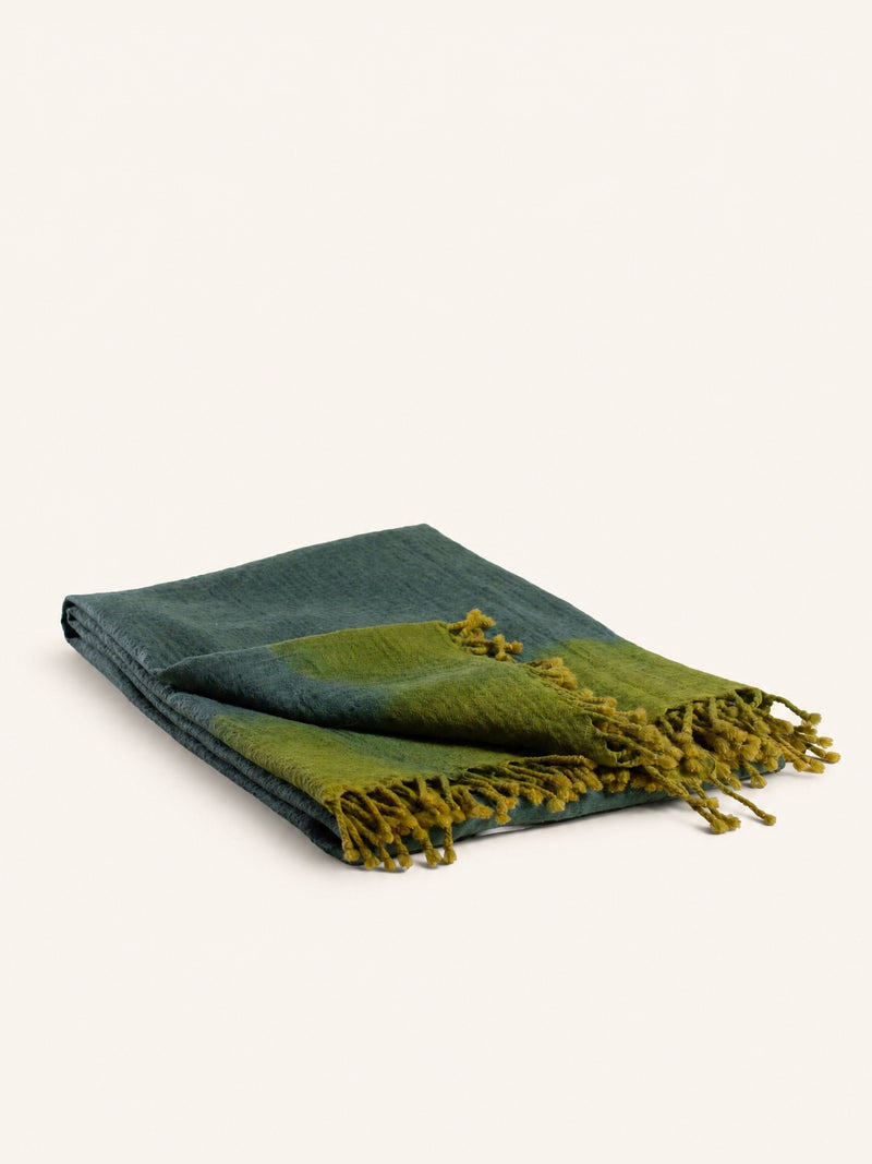 TEMPLA - throw - merino wool - L 170 x W 130 cm - green