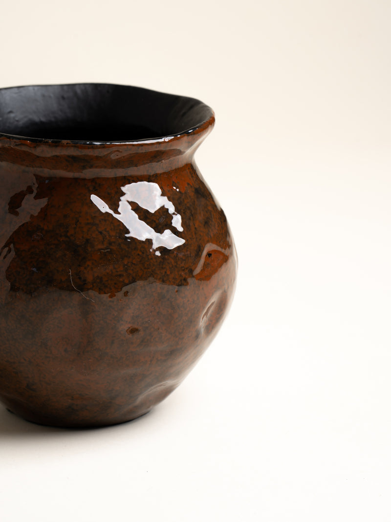 MODI - vaas - aluminium - DIA 15 x H 15,5 cm - karamel