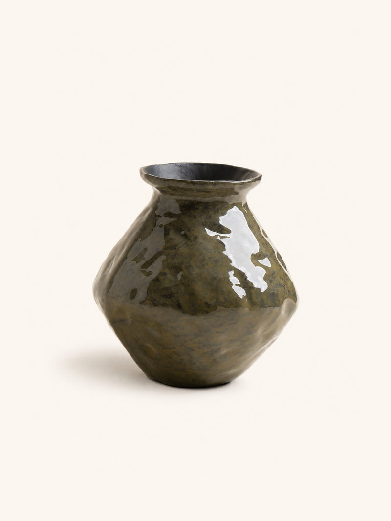 MODI - vase - aluminum - DIA 20,5 x H 20,5 cm - green