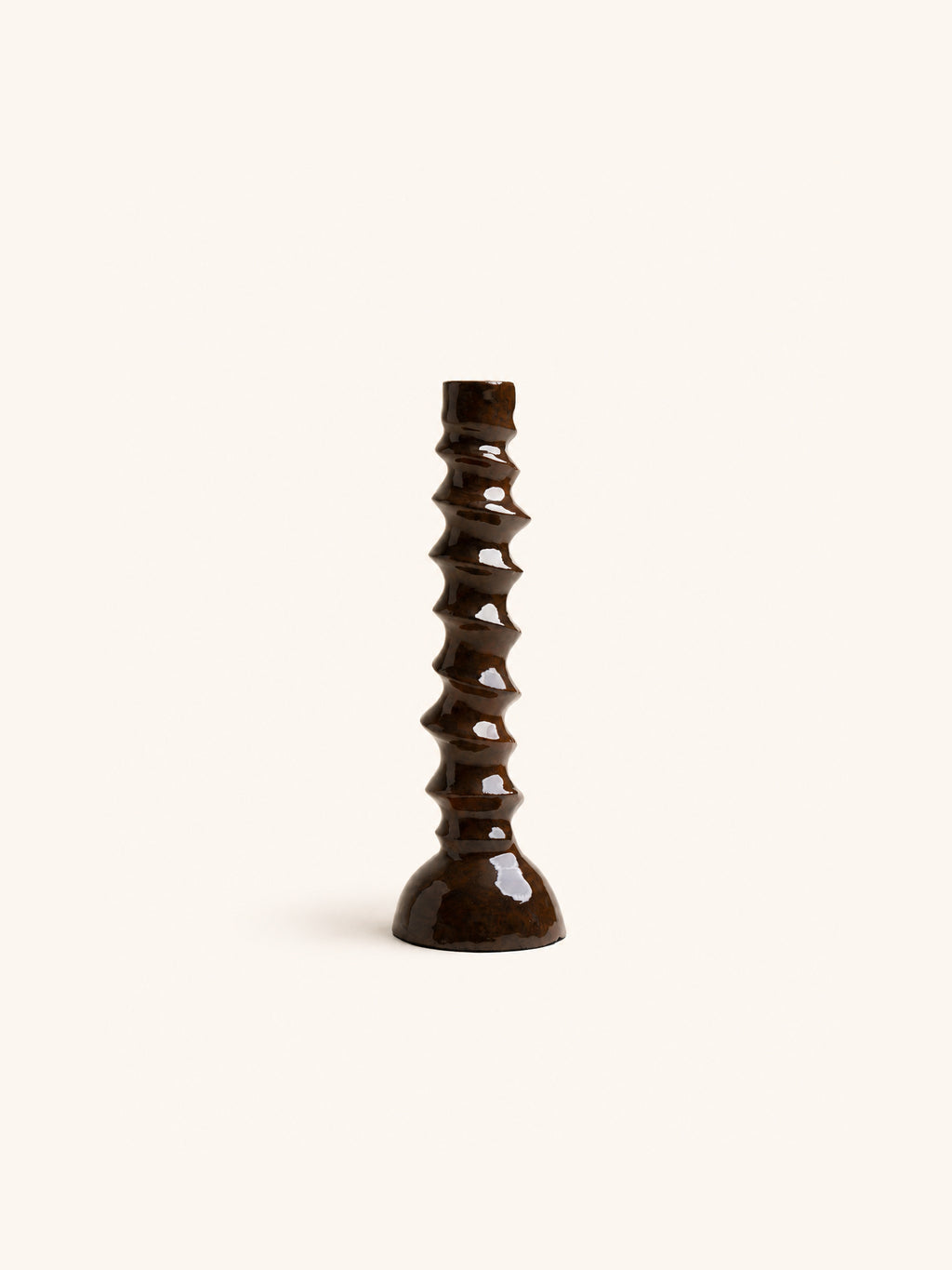 MODI - candle holder - aluminium - DIA 9 x H 28,5 cm - caramel