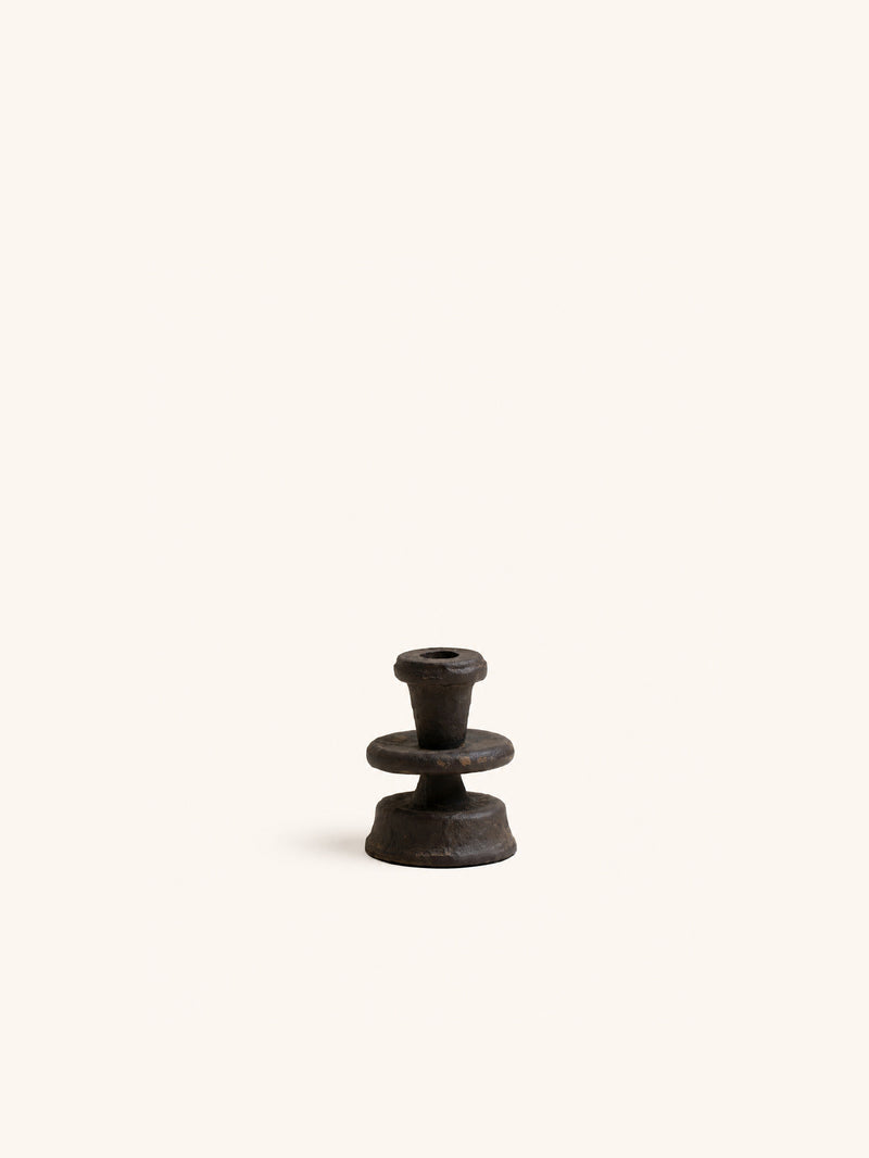 MODI - candle holder - aluminium - DIA 8 x H 11 cm - dark brown